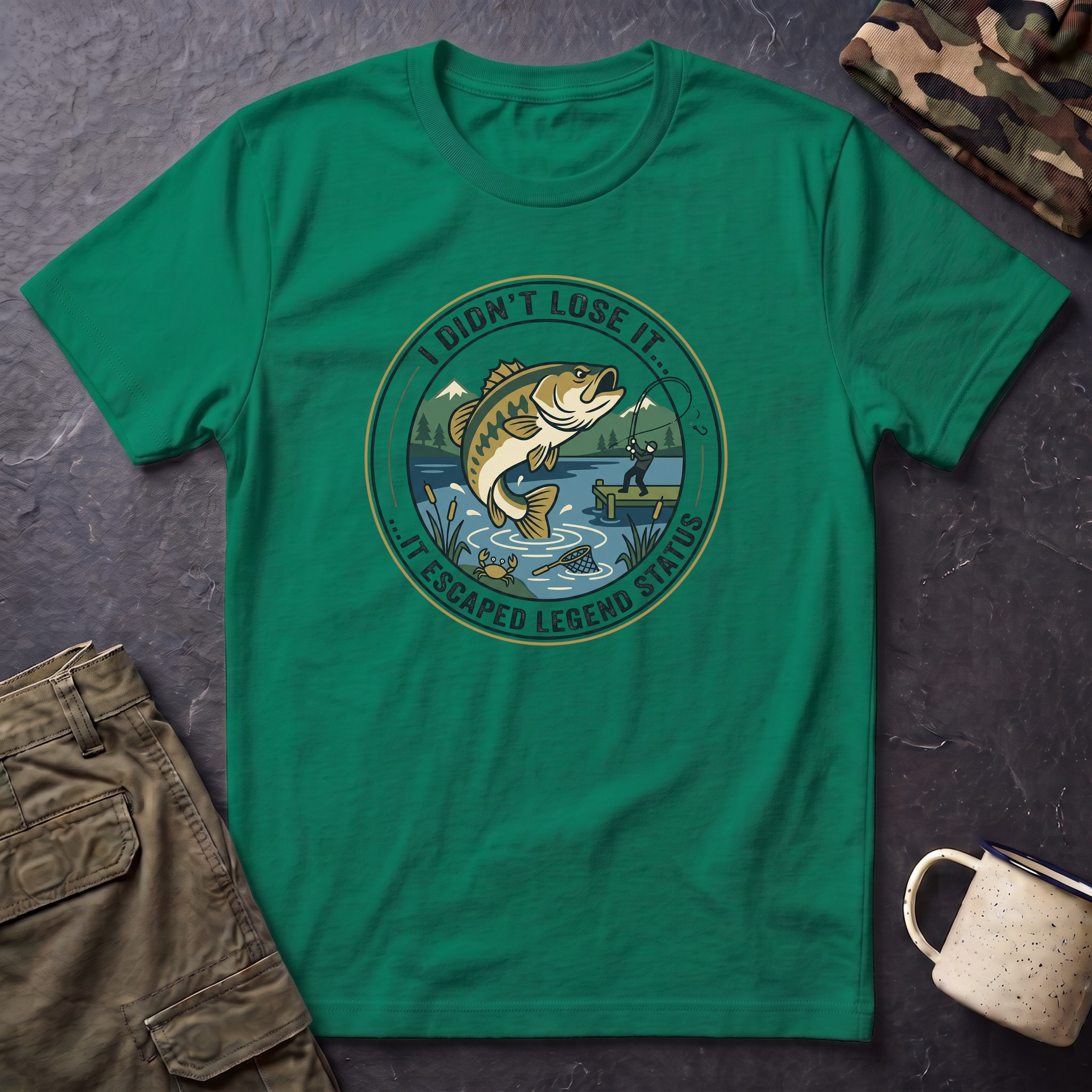 I Didnt Lose It I Escaped Legend Status T-Shirt | Bass Fishing Graphic