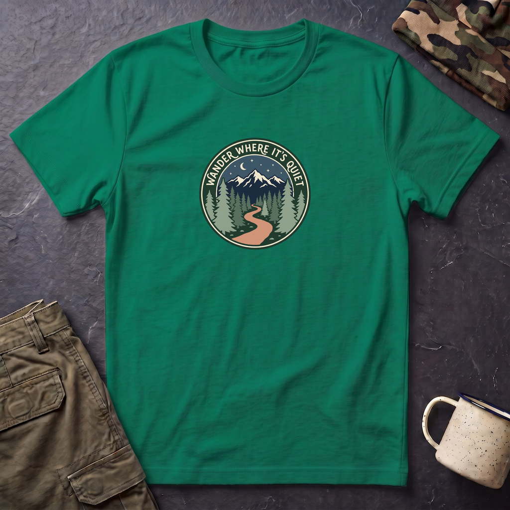 T-Shirt - "Wander Where It’s Quiet" Mountain Trail Graphic Tee