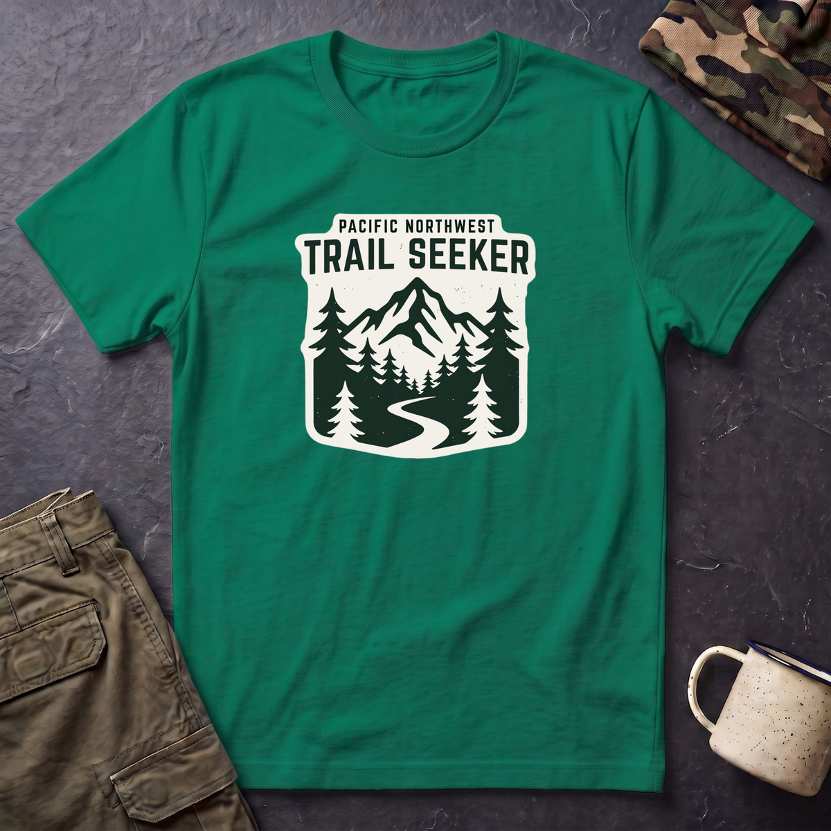 Trail Seeker Mountain Design T-Shirt | Pacific Northwest Hiking Shirt