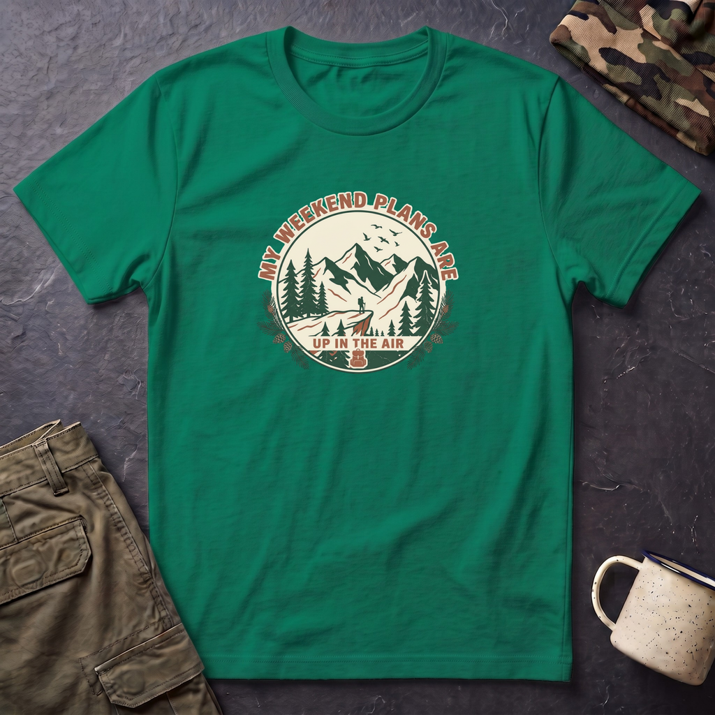 T-Shirt — "My Weekend Plans Are Up in the Air" Outdoor Adventure Graphic Tee