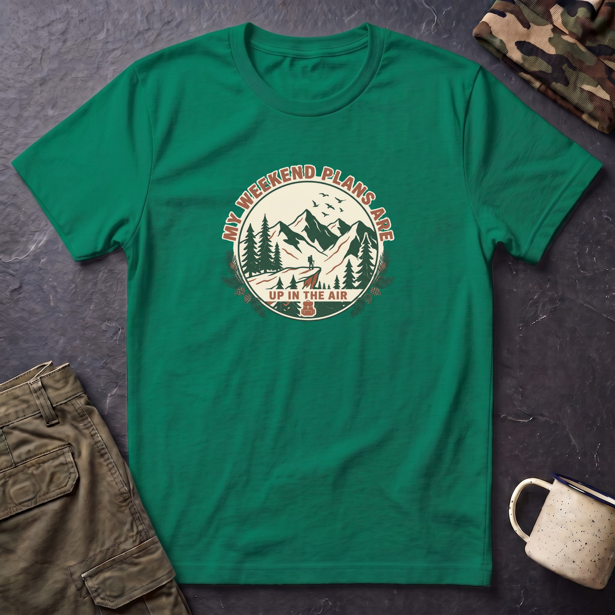 T-Shirt — "My Weekend Plans Are Up in the Air" Outdoor Adventure Graphic Tee