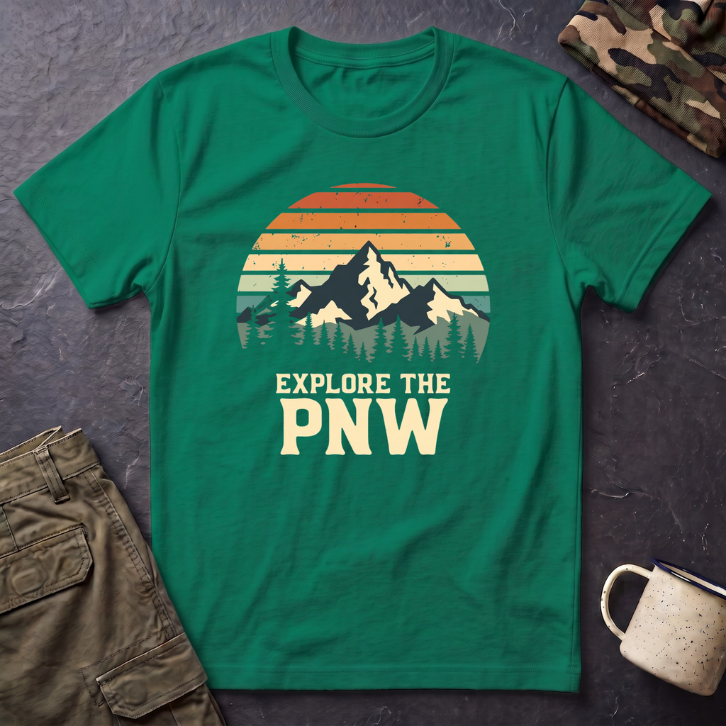 Explore the PNW T-Shirt | Mountain Sunset, Camping, Northwest Adventure