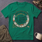 My Therapy Is Buying Tackle Fishing T-Shirt | Fishing Rod Reel Bait Angler Tee