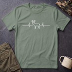 Buck Heartbeat Line T-Shirt | Deer EKG Graphic Tee