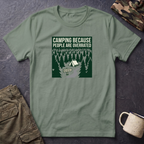 Camping Because People Are Overrated T-Shirt | Camper Graphic Tee, Forest Tent Design