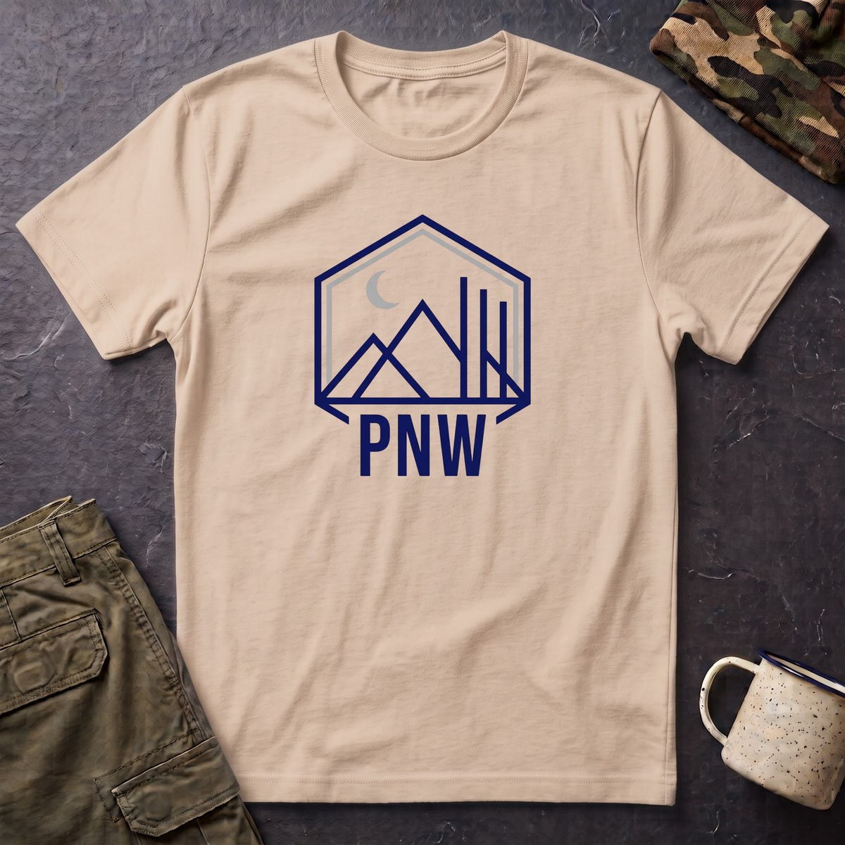 PNW Mountains T-Shirt | Pacific Northwest camping badge
