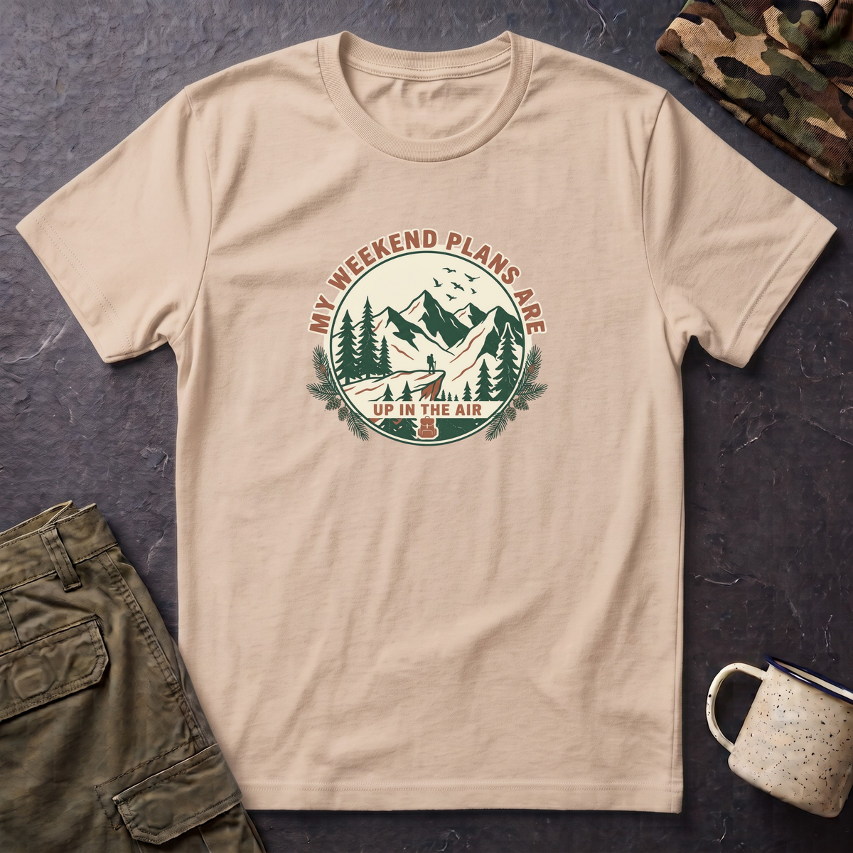 T-Shirt — "My Weekend Plans Are Up in the Air" Outdoor Adventure Graphic Tee