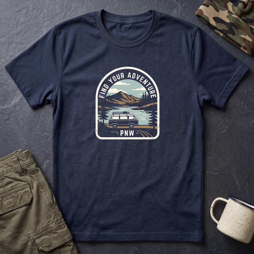 Mountain Lake Vista T-Shirt | Retro Scenic Nature Tee