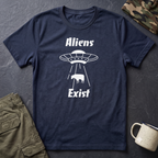 Aliens Exist T-Shirt | UFO Cow Abduction Graphic