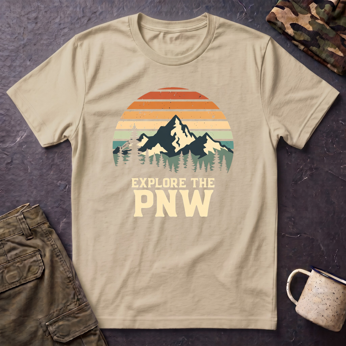 Explore the PNW T-Shirt | Mountain Sunset, Camping, Northwest Adventure