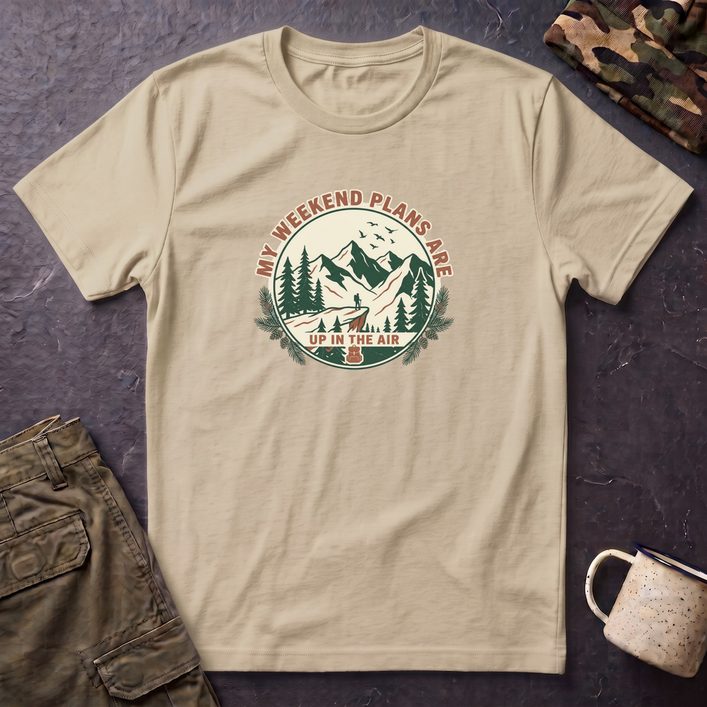 T-Shirt — "My Weekend Plans Are Up in the Air" Outdoor Adventure Graphic Tee