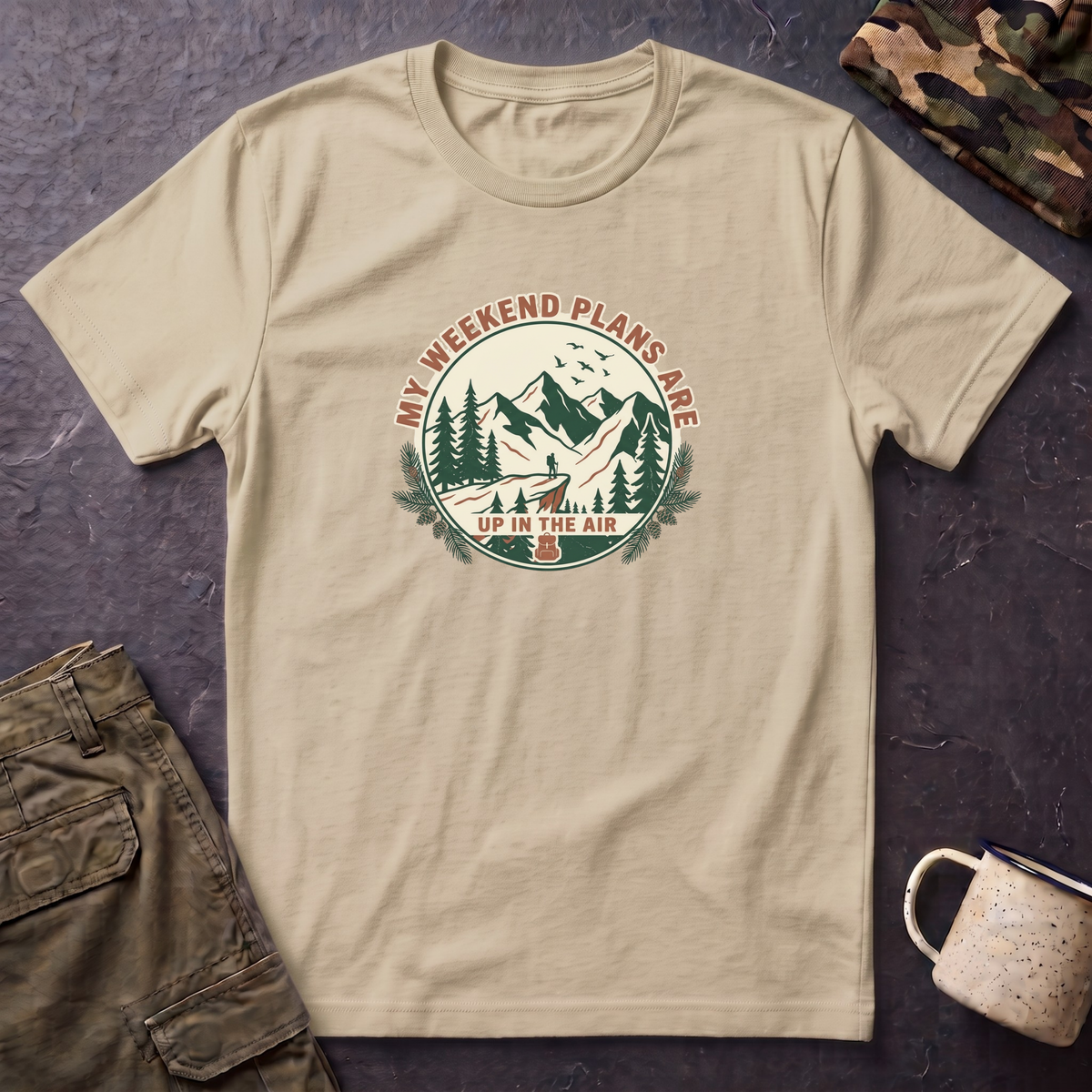 T-Shirt — "My Weekend Plans Are Up in the Air" Outdoor Adventure Graphic Tee