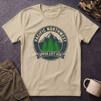 Pacific Northwest Mountain Pines T-Shirt | Upper Left USA graphic