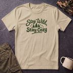 Stay Wild Stay Cozy T-Shirt — Outdoor Cabin Graphic Tee