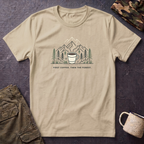 Coffee Cup in Pines T-Shirt | mountain camp mug, minimalist outdoors design