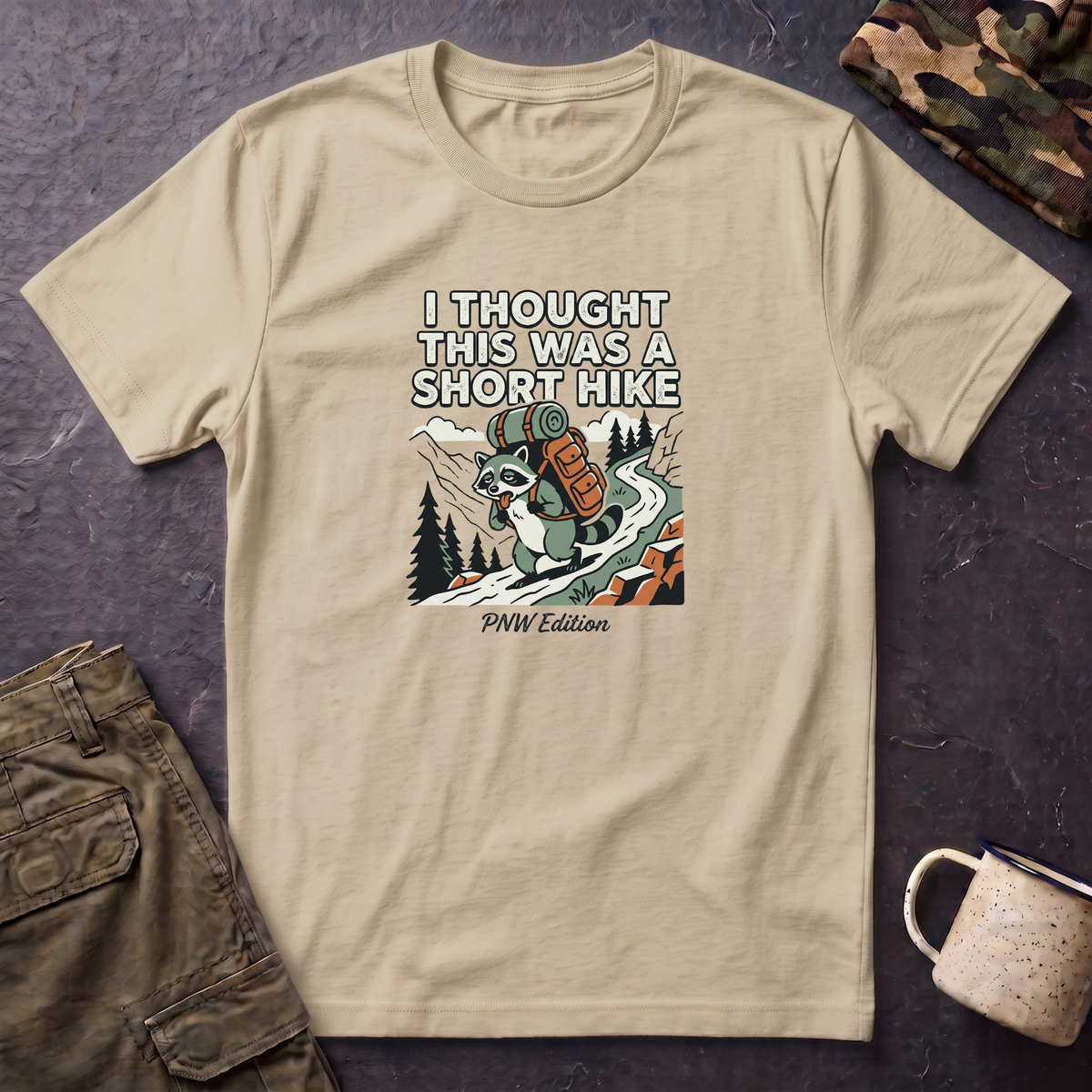 I Thought This Was a Short Hike T-Shirt | Hiking Backpacker Graphic Tee