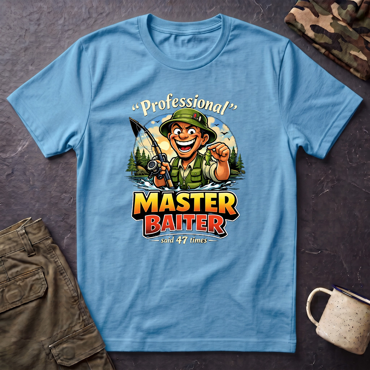 Master Baiter Fisherman T-Shirt | Fishing Graphic Tee, Outdoor Angler Design