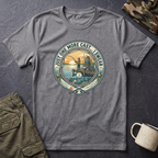 Just One More Cast Fishing T-Shirt | Retro Sunset Angler Design