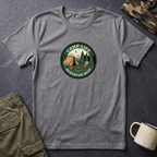 Camp Life Tent and Trees T-Shirt | Retro Outdoors Camper Badge