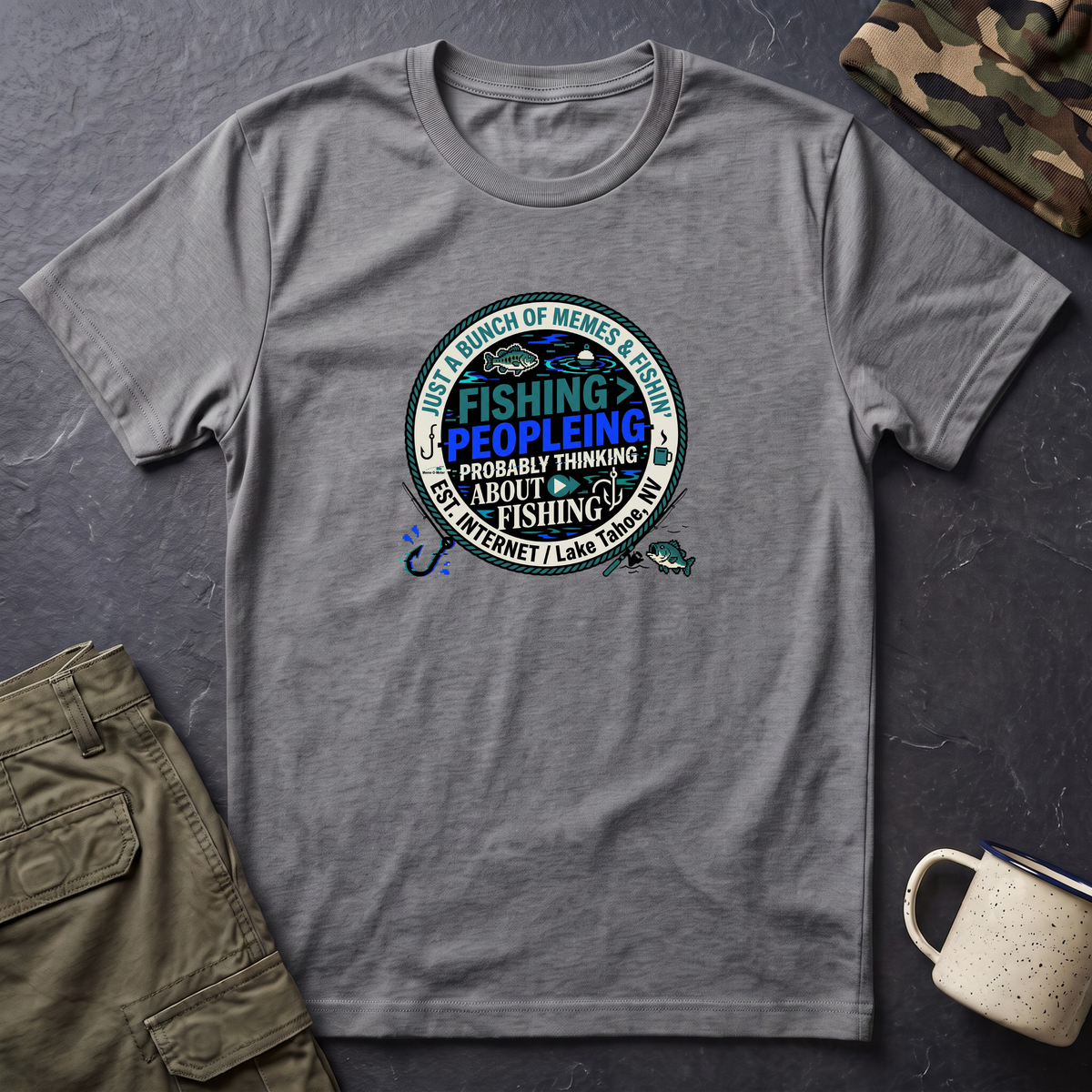 Fishing Peopleleing Probably Thinking About Fishing T-Shirt | Fishing Graphic Tee
