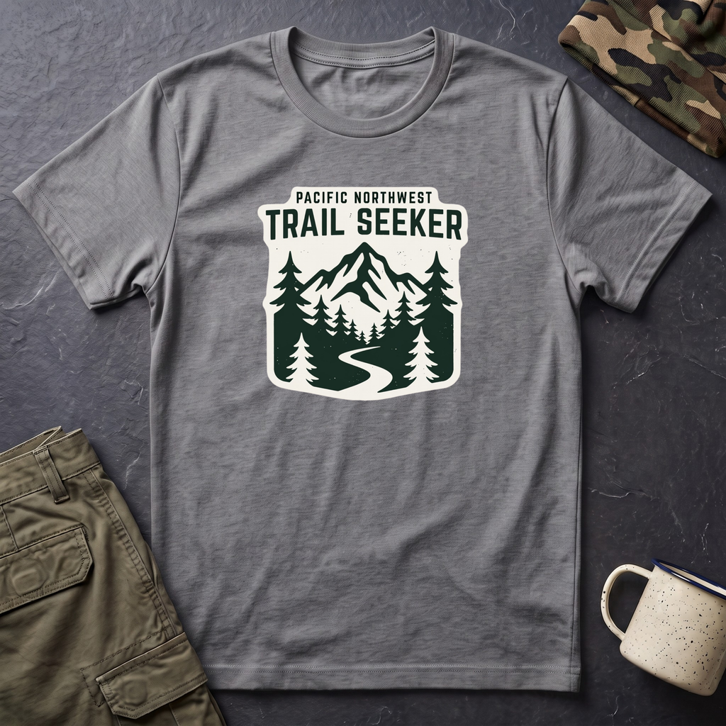 Trail Seeker Mountain Design T-Shirt | Pacific Northwest Hiking Shirt