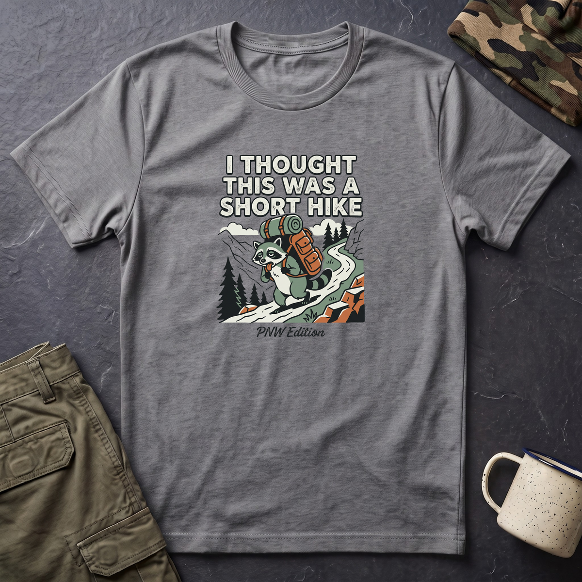 I Thought This Was a Short Hike T-Shirt | Hiking Backpacker Graphic Tee