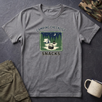Camping Checklist Snacks T-Shirt | Camping Graphic Tee, Tent Campfire Design