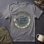 My Therapy Is Buying Tackle Fishing T-Shirt | Fishing Rod Reel Bait Angler Tee