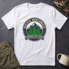 Pacific Northwest Mountain Pines T-Shirt | Upper Left USA graphic