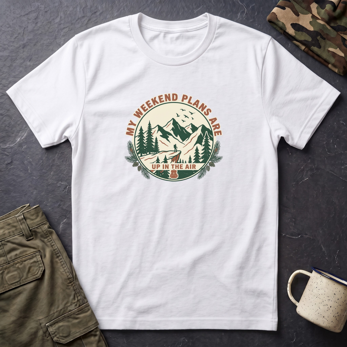 T-Shirt — "My Weekend Plans Are Up in the Air" Outdoor Adventure Graphic Tee