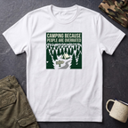 Camping Because People Are Overrated T-Shirt | Camper Graphic Tee, Forest Tent Design