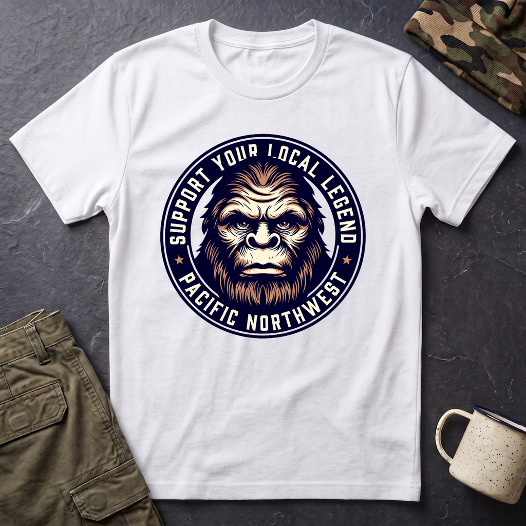 Support Your Local Legend Bigfoot T-Shirt | Pacific Northwest Sasquatch Tee