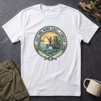 Just One More Cast Fishing T-Shirt | Retro Sunset Angler Design